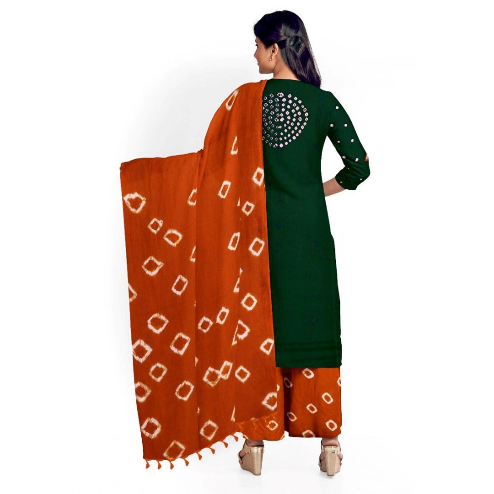 Amfyn Women's Rayon Printed Unstitched Salwar Suit Material With Dupatta 2.3Mtrs (Green)