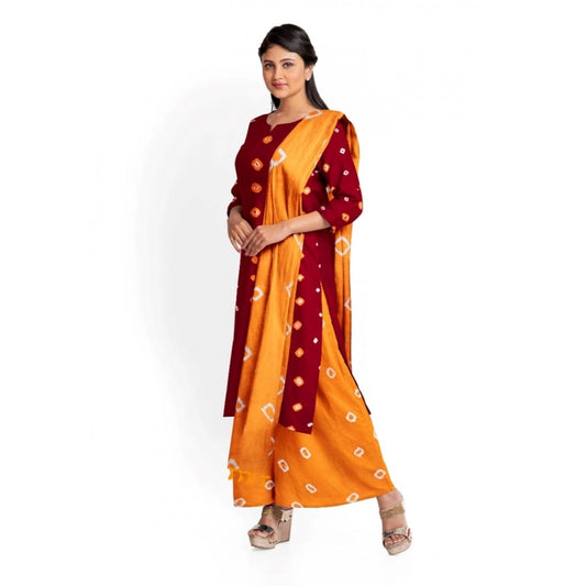 Amfyn Women's Rayon Printed Unstitched Salwar Suit Material With Dupatta 2.3Mtrs (Red)