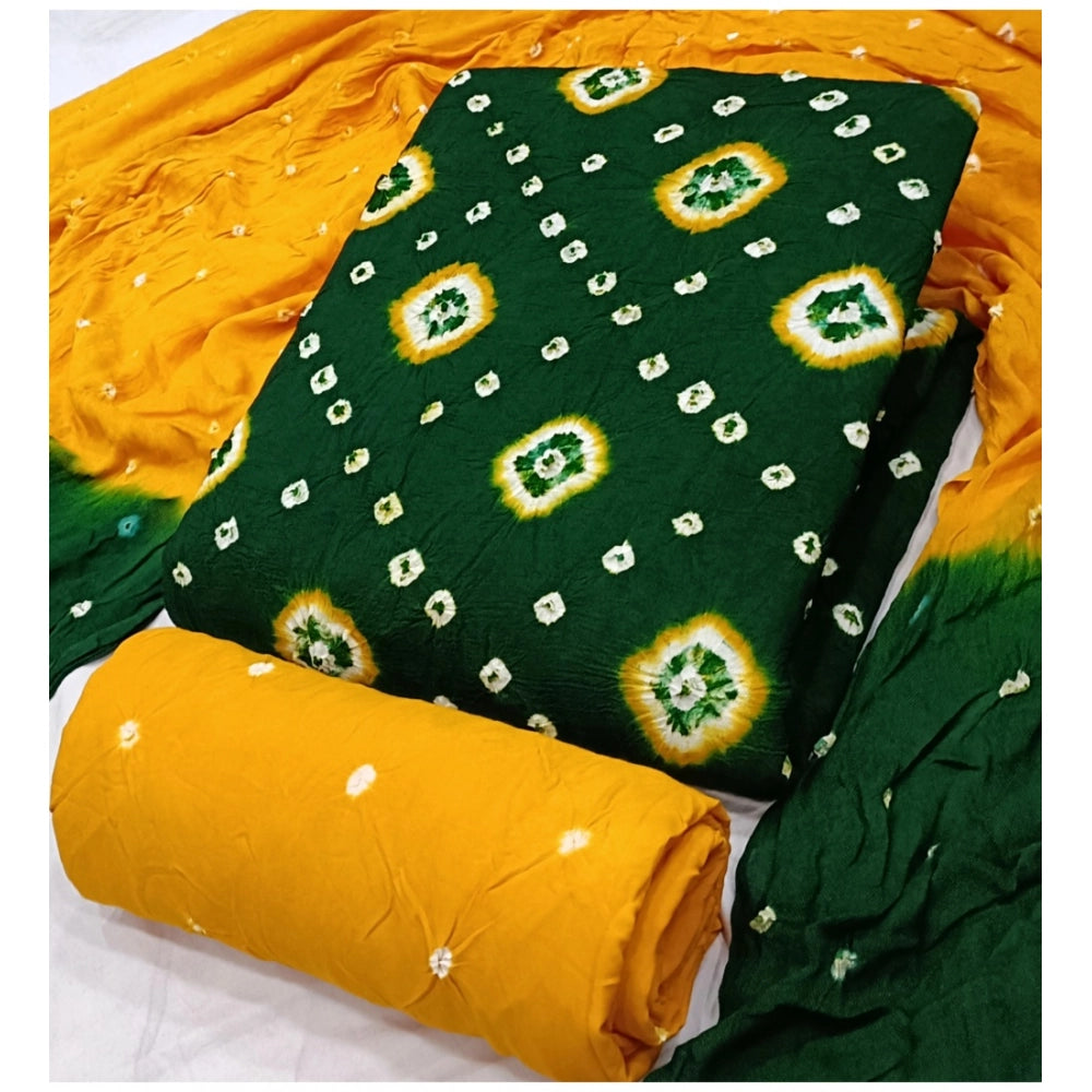 Amfyn Women's Rayon Printed Unstitched Salwar Suit Material With Dupatta 2.3Mtrs (Green)