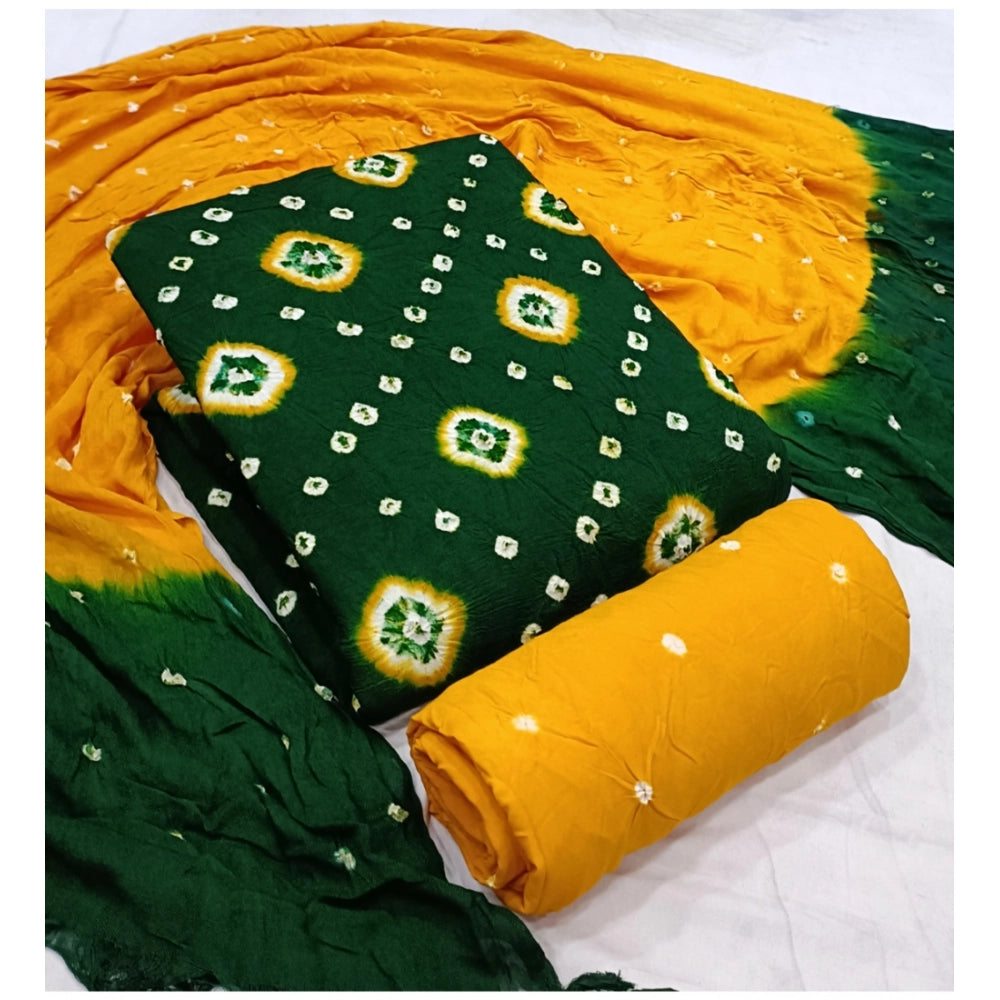 Amfyn Women's Rayon Printed Unstitched Salwar Suit Material With Dupatta 2.3Mtrs (Green)