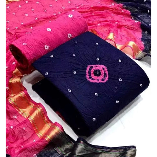 Amfyn Women's Rayon Printed Unstitched Salwar Suit Material With Dupatta 2.3Mtrs (Blue)