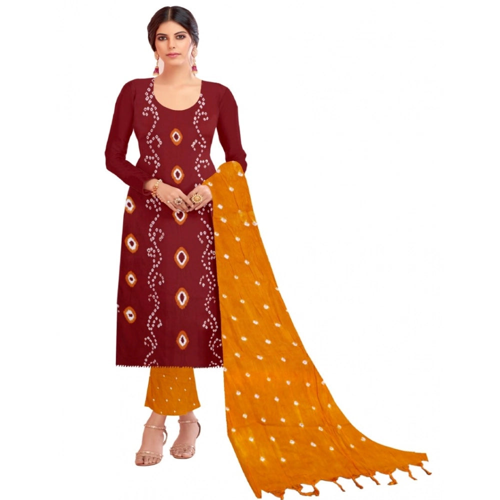 Amfyn Women's Rayon Printed Unstitched Salwar Suit Material With Dupatta 2.3Mtrs (Red)
