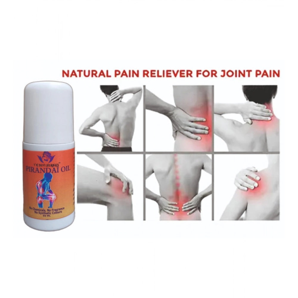 Oil bottle with white cap and orange label, natural pain relief for joints