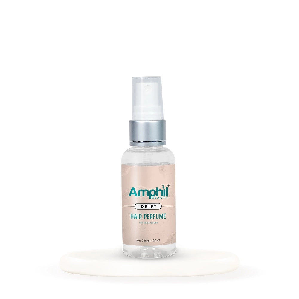Amphi Drift unisex hair perfume mist spray bottle, clear liquid, pump cap
