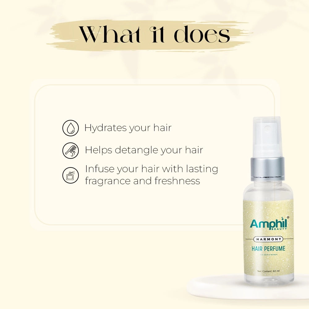 Hair perfume mist spray bottle with golden liquid and clear spray nozzle
