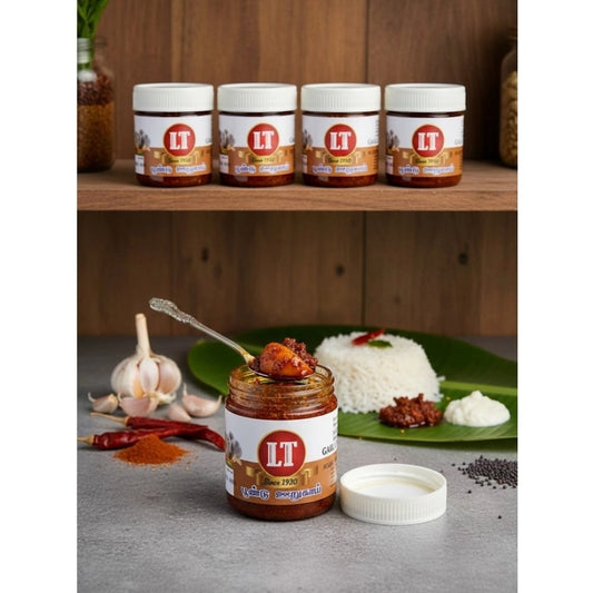 Amfyn Pack of_5 100GM LT Garlic Pickle Traditional Digestive Side Dish (Red)