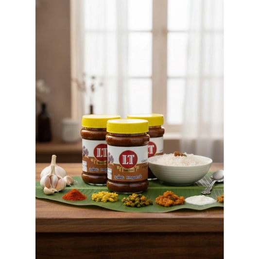 Amfyn Pack of_3 300GM LT Garlic Pickle Traditional Digestive Side Dish (Red)