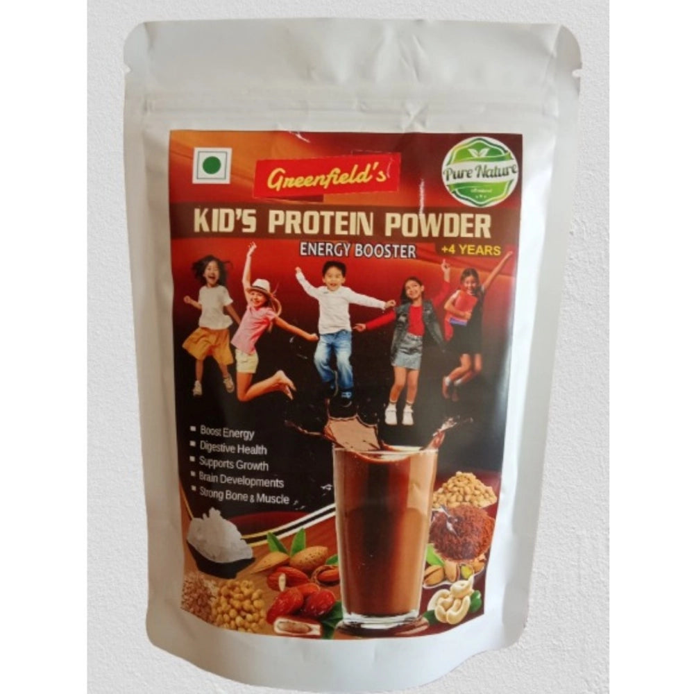 Kids' protein powder pouch, Greenfield'S, 200 g, red graphic label front