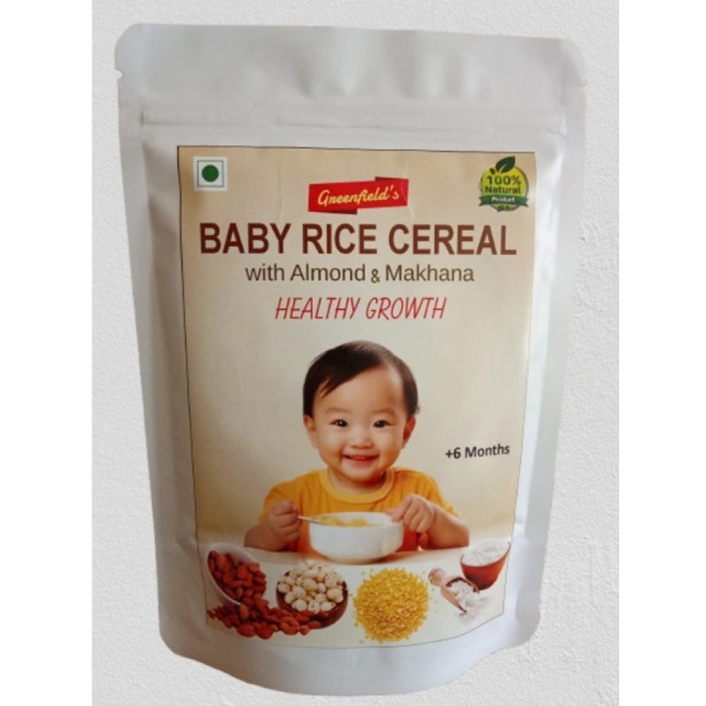 Baby rice cereal pouch by Greenfield's with almond and makhana, 250 g