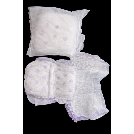 Amfyn Pack of_10 Pcs Cotton Disposable Lady Period Pants Sanitary Napkin (White)