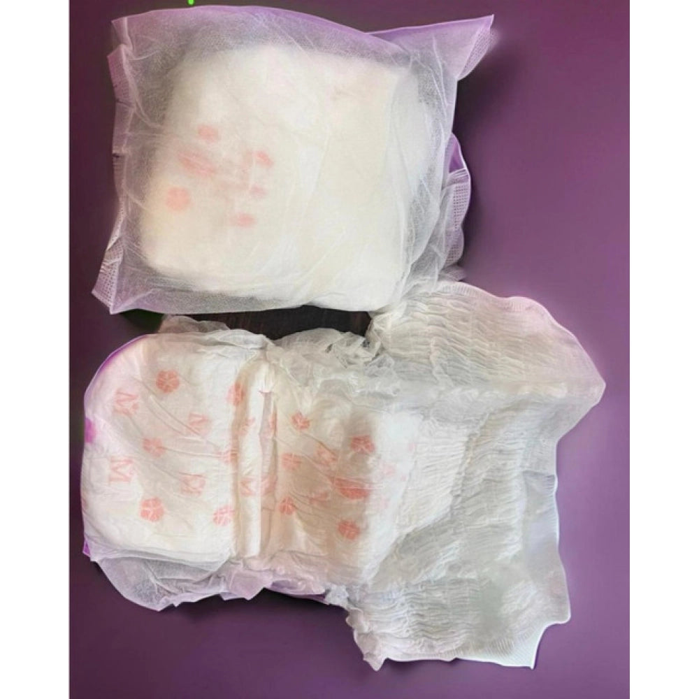 Amfyn Pack of_10 Pcs Cotton Disposable Lady Period Pants Sanitary Napkin (White)