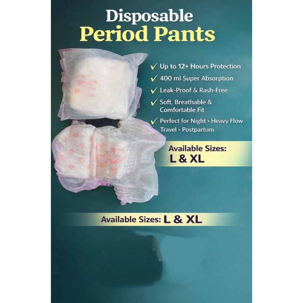 Amfyn Pack of_10 Pcs Cotton Disposable Lady Period Pants Sanitary Napkin (White)