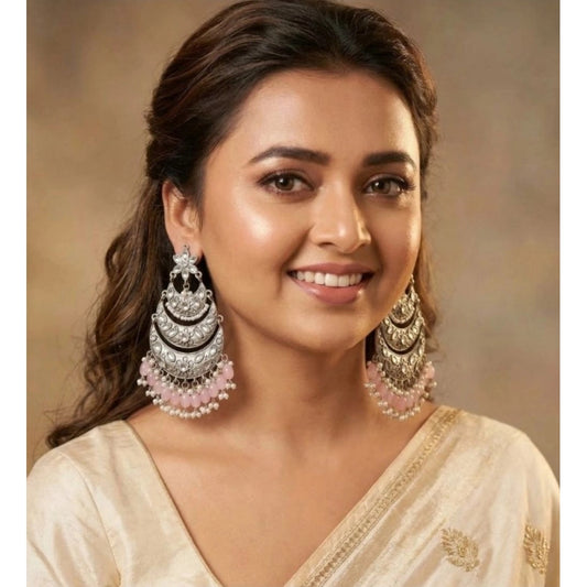 Amfyn Women's Zinc Alloy Gold Plated Chandbali Earrings (Multicolor)