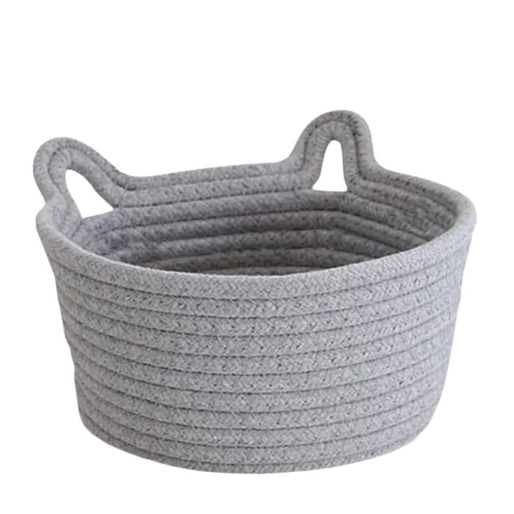 Amfyn Cotton Pack Of_1 Plain Cat Basket 9x5 Inch (Grey)