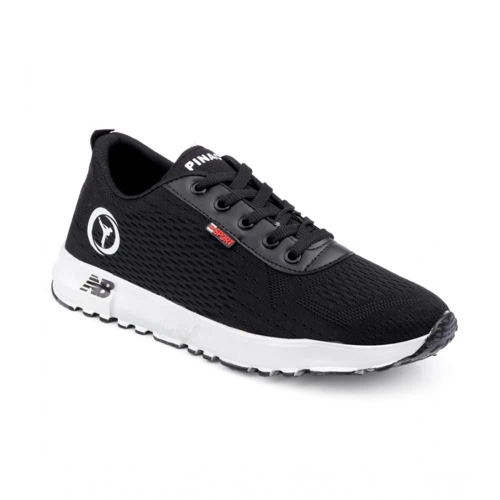 Amfyn Men's Casual Mesh Lace-ups Casual Shoes (Black)