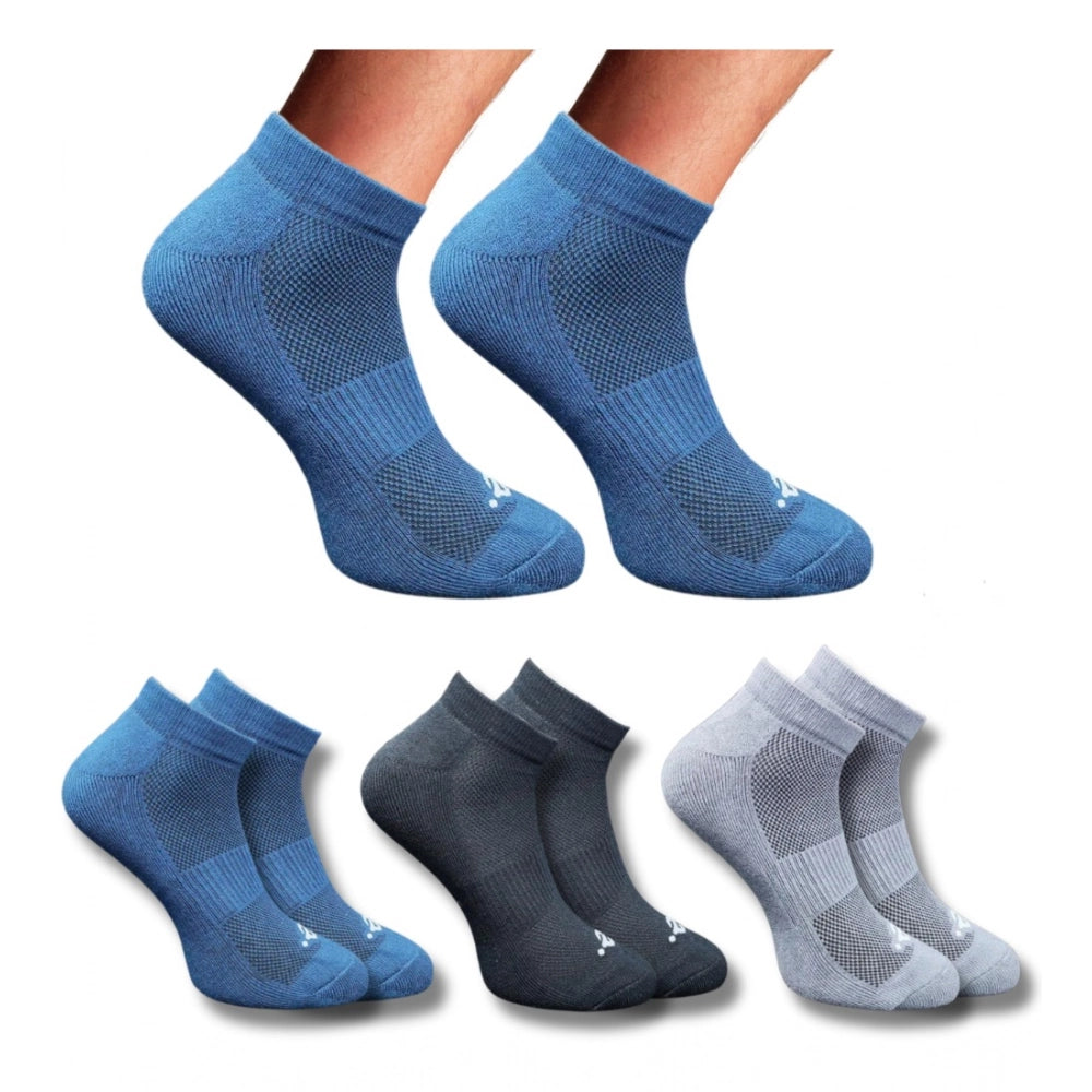 Amfyn 3_Pair Set Unisex Casual Cotton Printed Low Cut Socks (Multicolor)