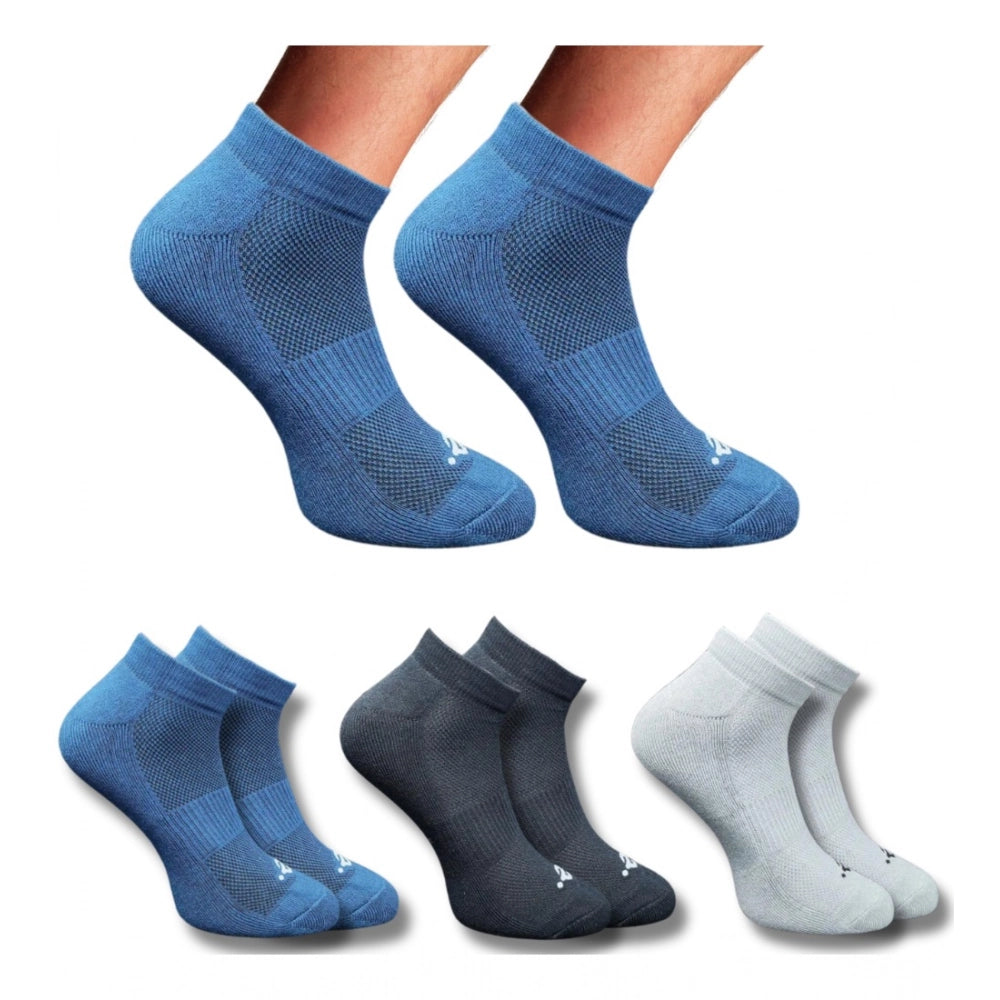 Amfyn 3_Pair Set Unisex Casual Cotton Printed Low Cut Socks (Multicolor)