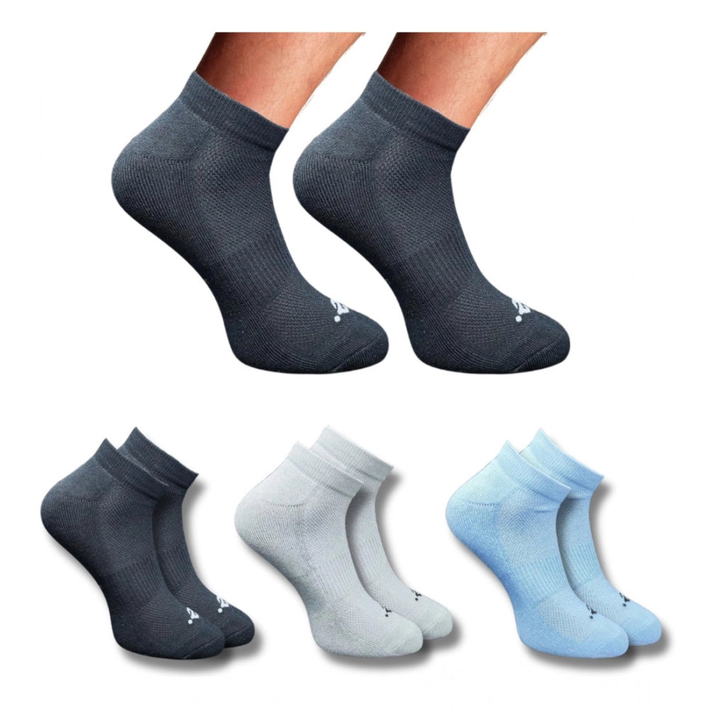 Amfyn 3_Pair Set Unisex Casual Cotton Printed Low Cut Socks (Multicolor)