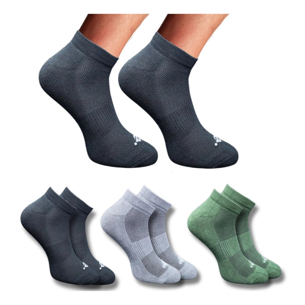 Amfyn 3_Pair Set Unisex Casual Cotton Printed Low Cut Socks (Multicolor)
