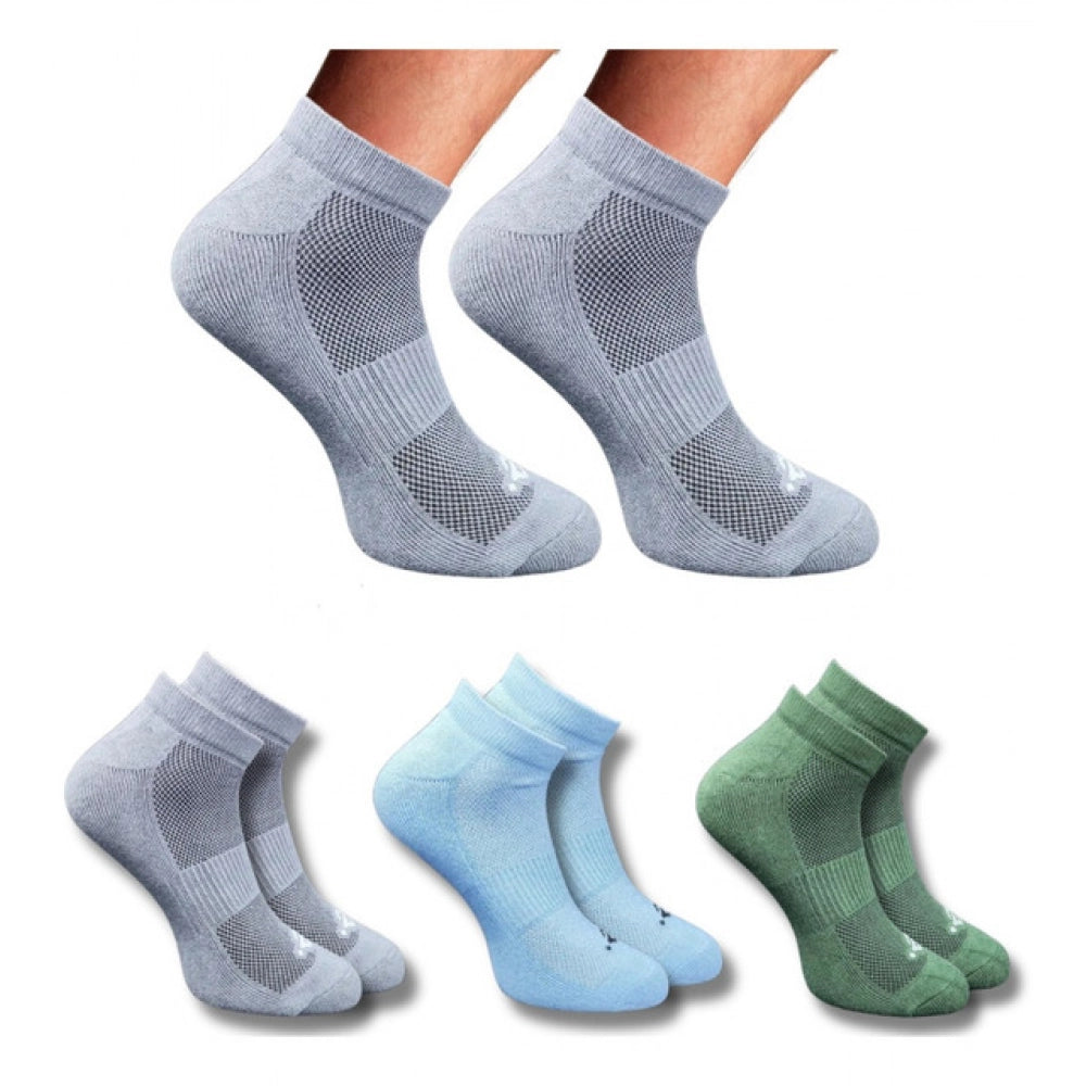 Amfyn 3_Pair Set Unisex Casual Cotton Printed Low Cut Socks (Multicolor)