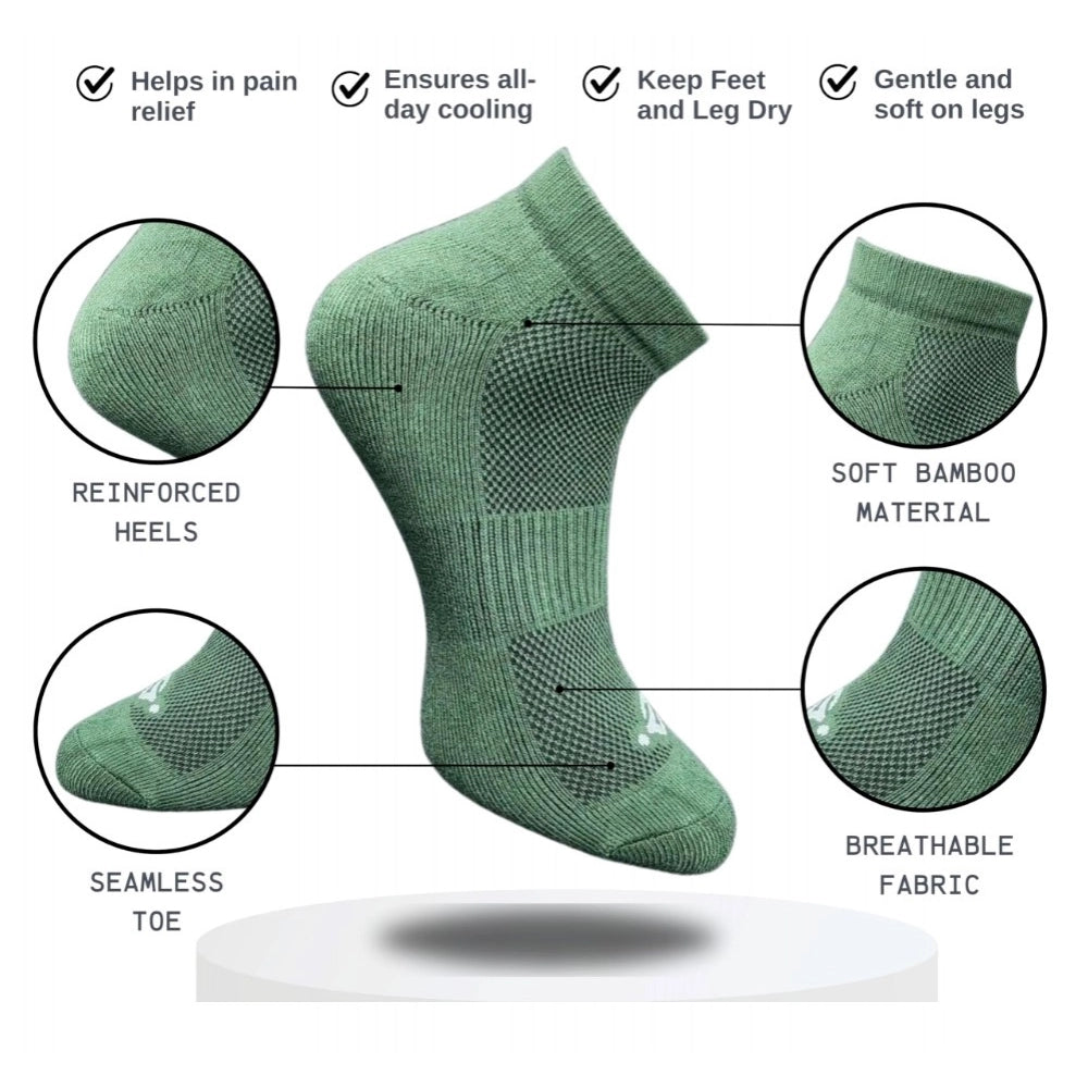 Amfyn 3_Pair Set Unisex Casual Cotton Printed Low Cut Socks (Multicolor)