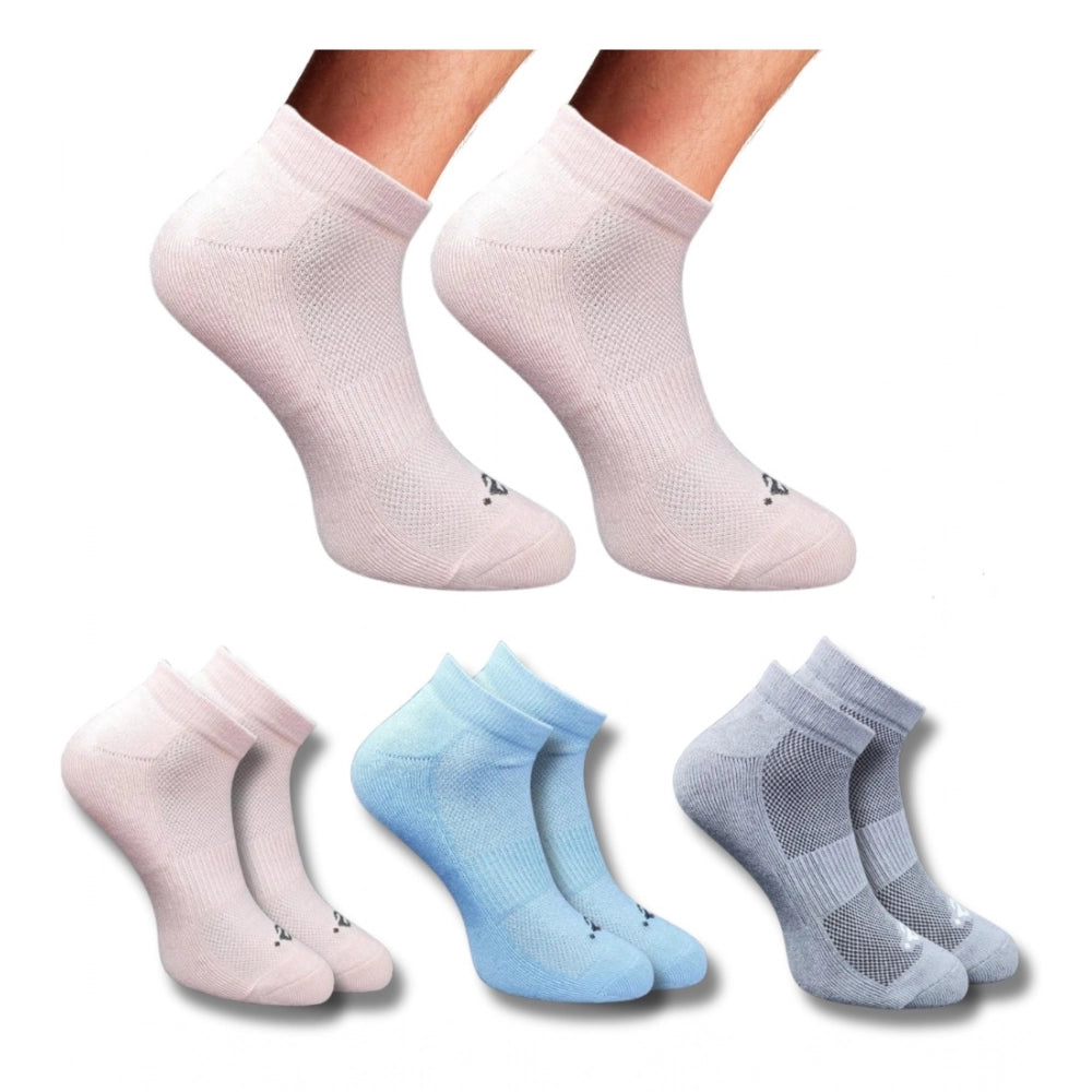 Amfyn 3_Pair Set Unisex Casual Cotton Printed Low Cut Socks (Multicolor)