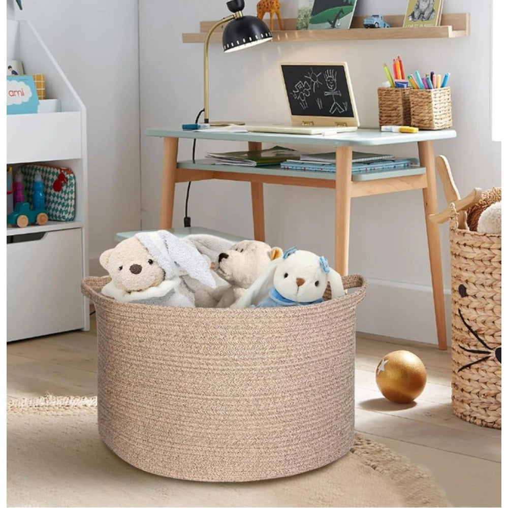 Amfyn Cotton Kidi 14x12 Inch Pack of 1 Storage Basket For Clothes (Kidi)