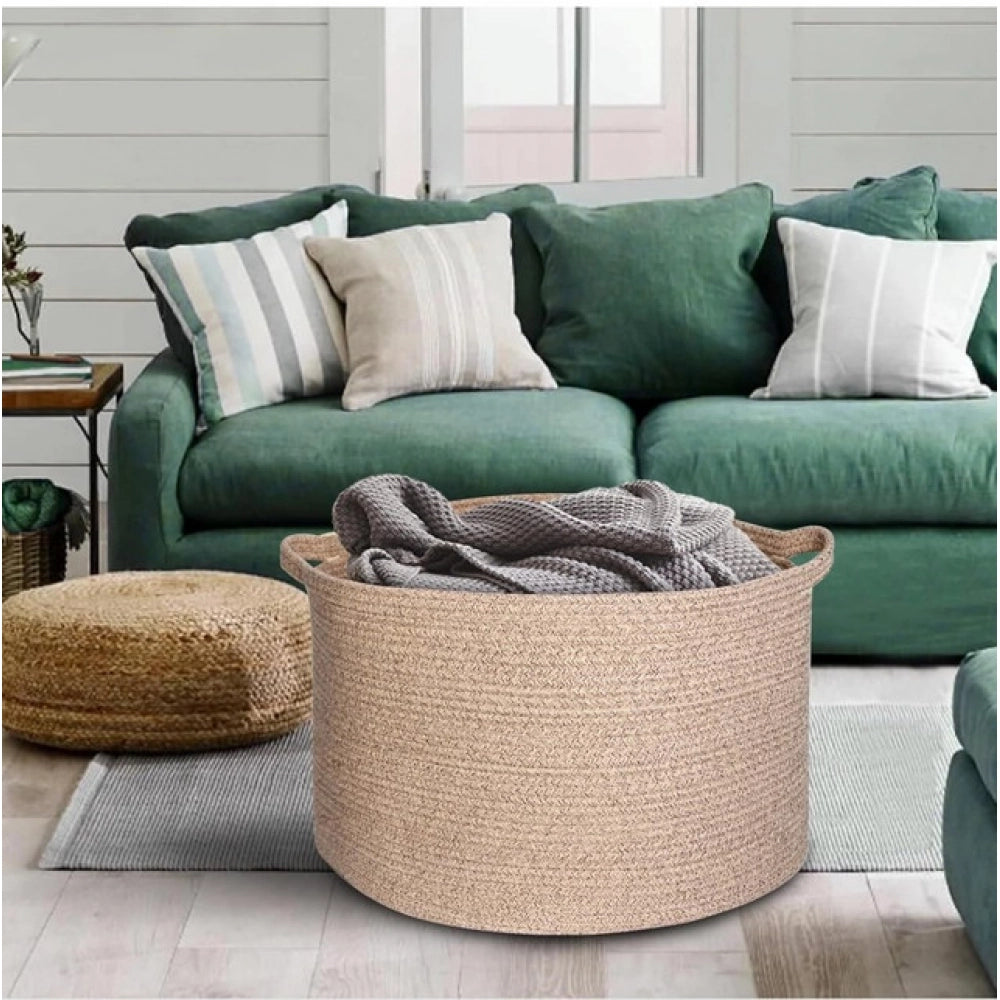 Amfyn Cotton Kidi 14x12 Inch Pack of 1 Storage Basket For Clothes (Kidi)