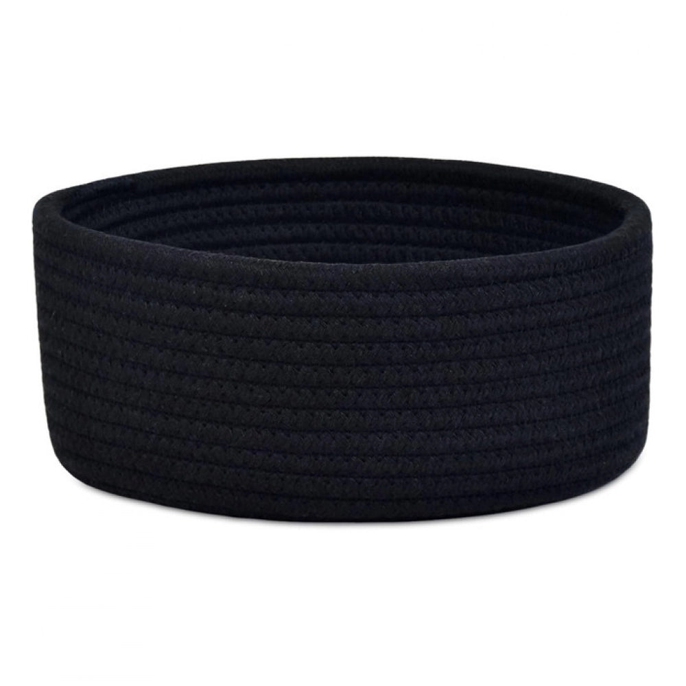 Amfyn Cotton 8x3 Inch Round 1 Pcs Bedside Organizer (Black)