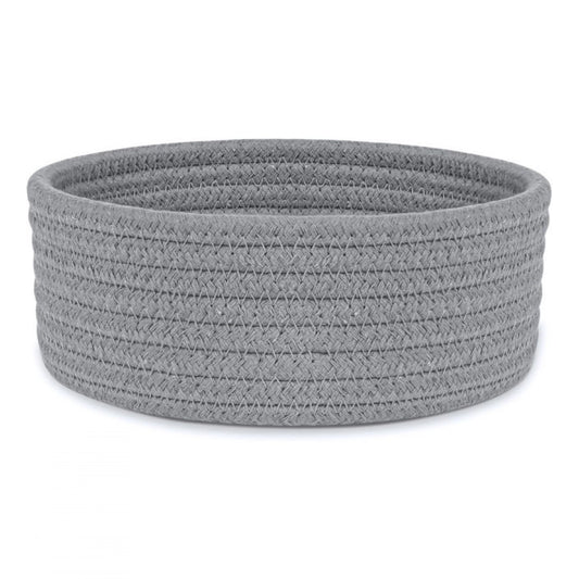 Amfyn Cotton 8x3 Inch Round 1 Pcs Bedside Organizer (Gray)
