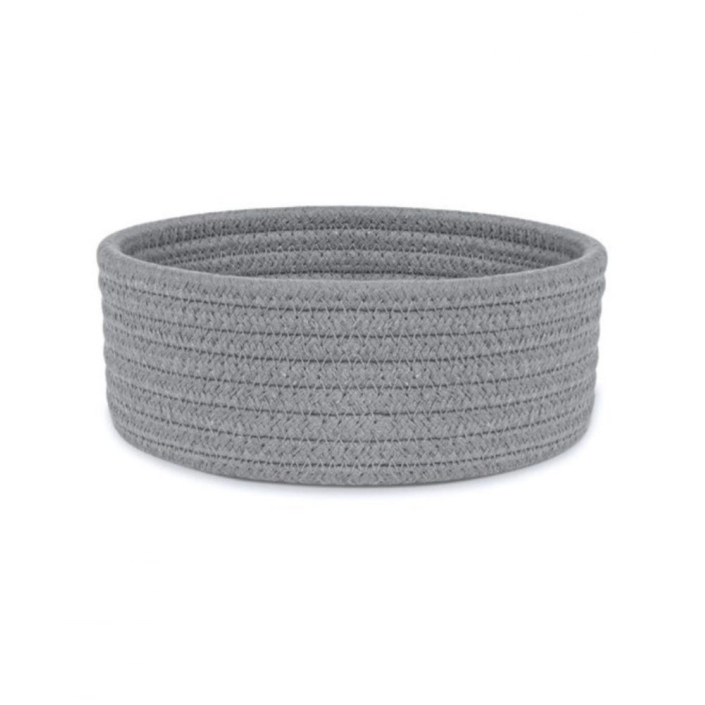 Amfyn Cotton 8x3 Inch Round 1 Pcs Bedside Organizer (Gray)
