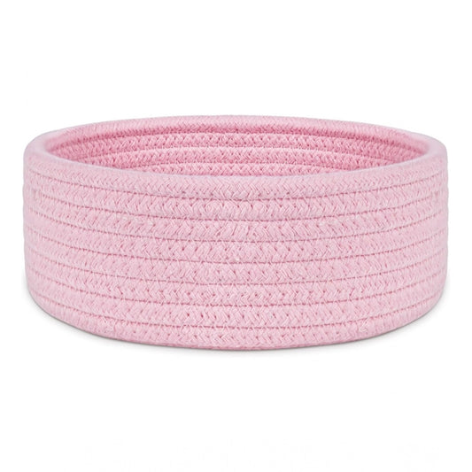 Amfyn Cotton 8x3 Inch Round 1 Pcs Bedside Organizer (Pink)