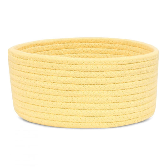 Amfyn Cotton 8x3 Inch Round 1 Pcs Bedside Organizer (Yellow)