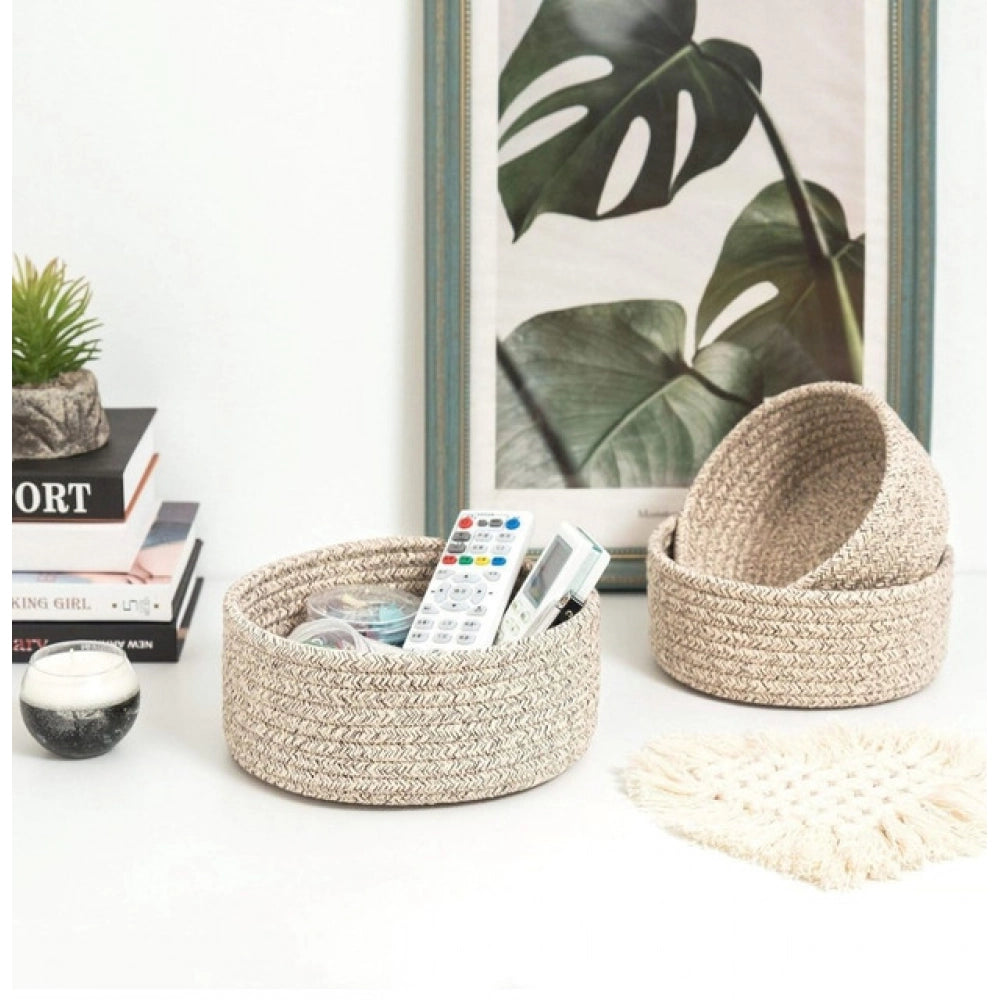 Amfyn Cotton 8x3 Inch Kidi Round 3 Set Bedside Organizer (Kidi)