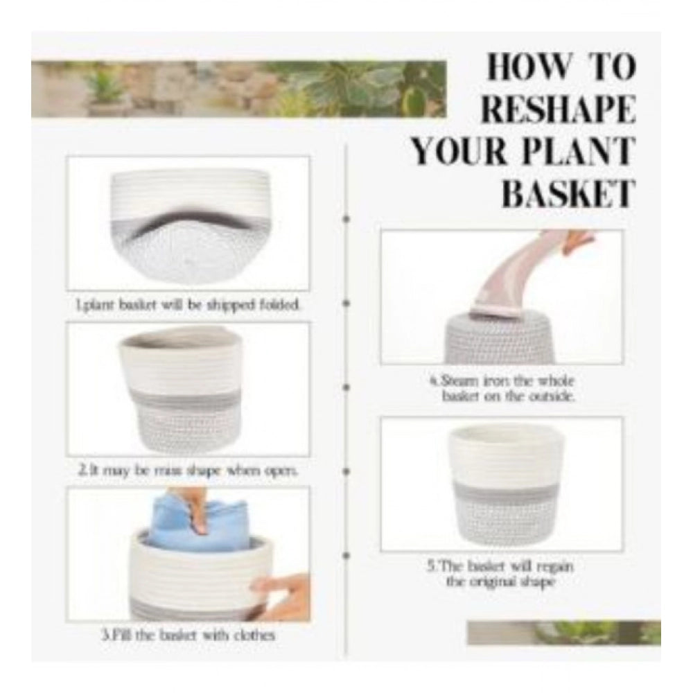 Amfyn Cotton Flower Pot (Gray White)