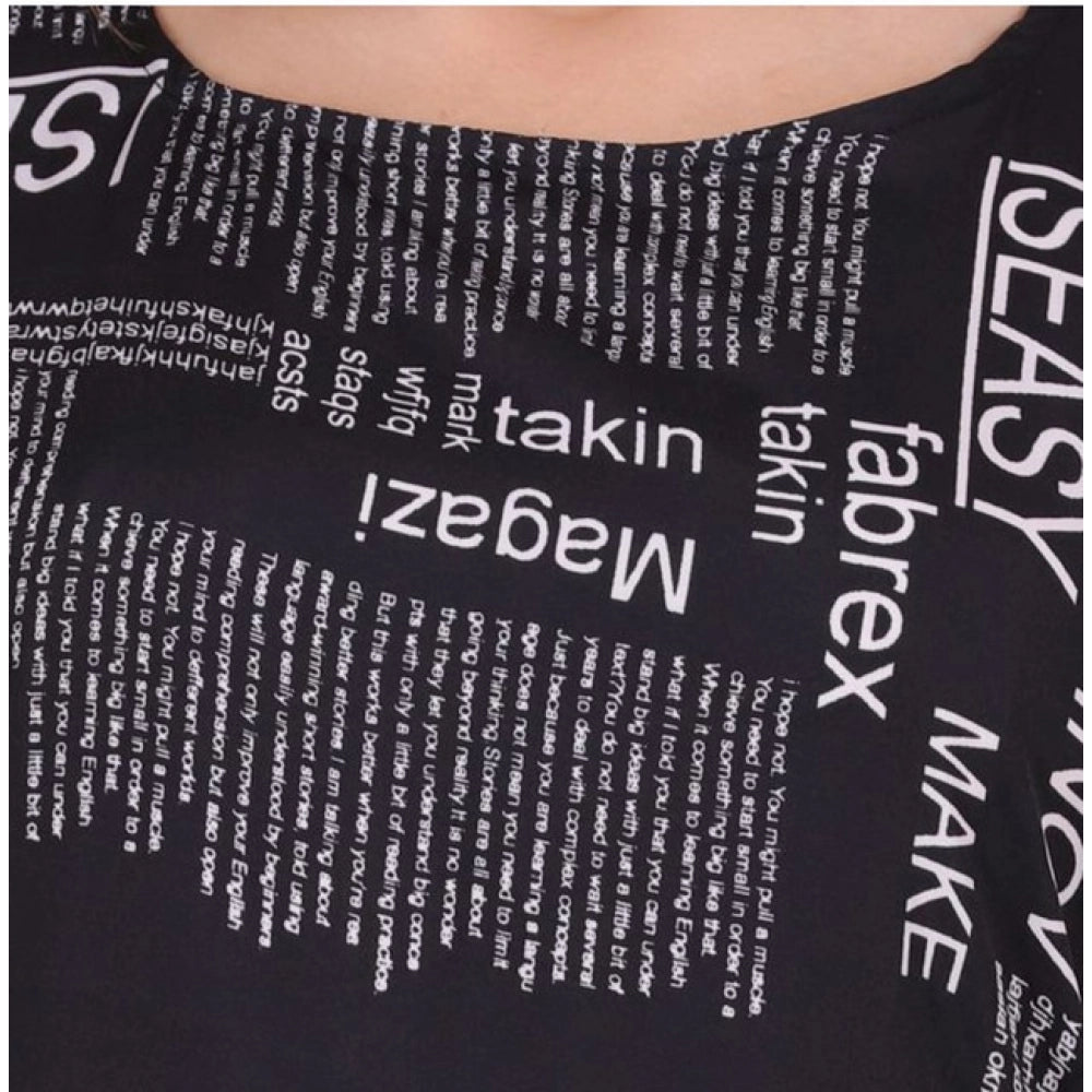 Amfyn  Women's Casual Crepe Sleeveless Slit Dress (Black)