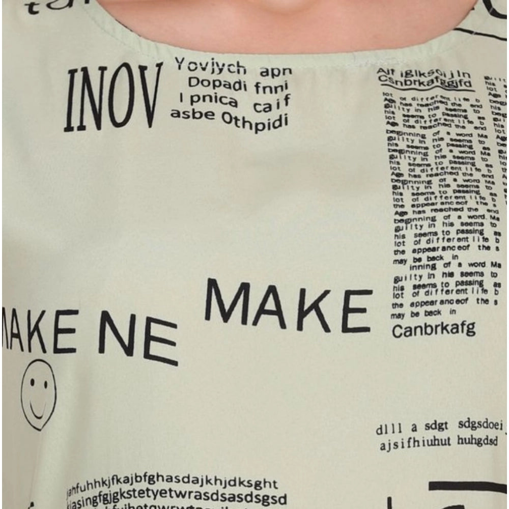 Amfyn  Women's Casual Crepe Sleeveless Slit Dress (Light Green)