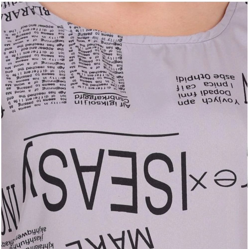 Amfyn  Women's Casual Crepe Sleeveless Slit Dress (Light Grey)