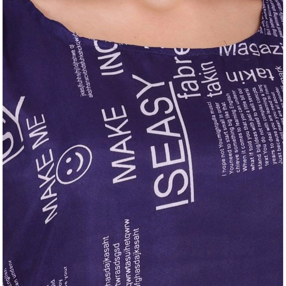 Amfyn  Women's Casual Crepe Sleeveless Slit Dress (Navy Blue)