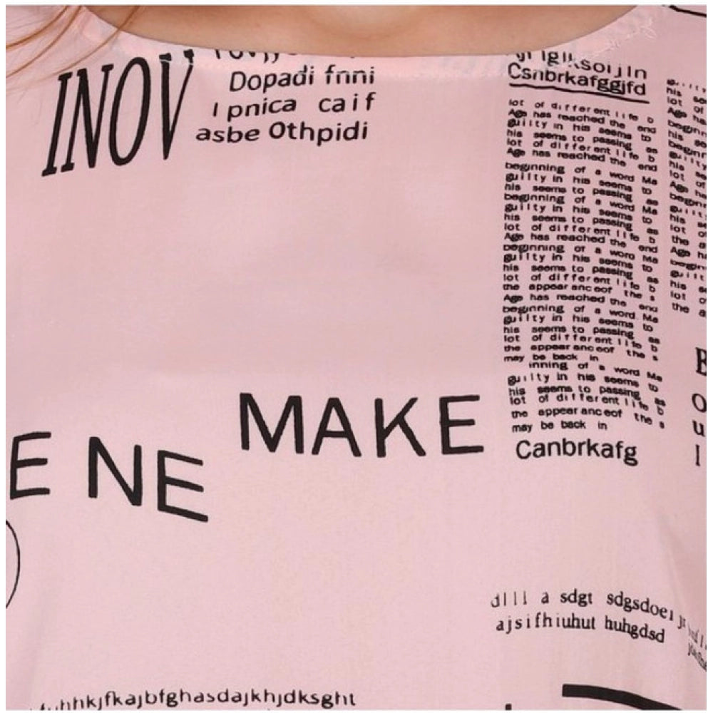 Amfyn  Women's Casual Crepe Sleeveless Slit Dress (Light Pink)