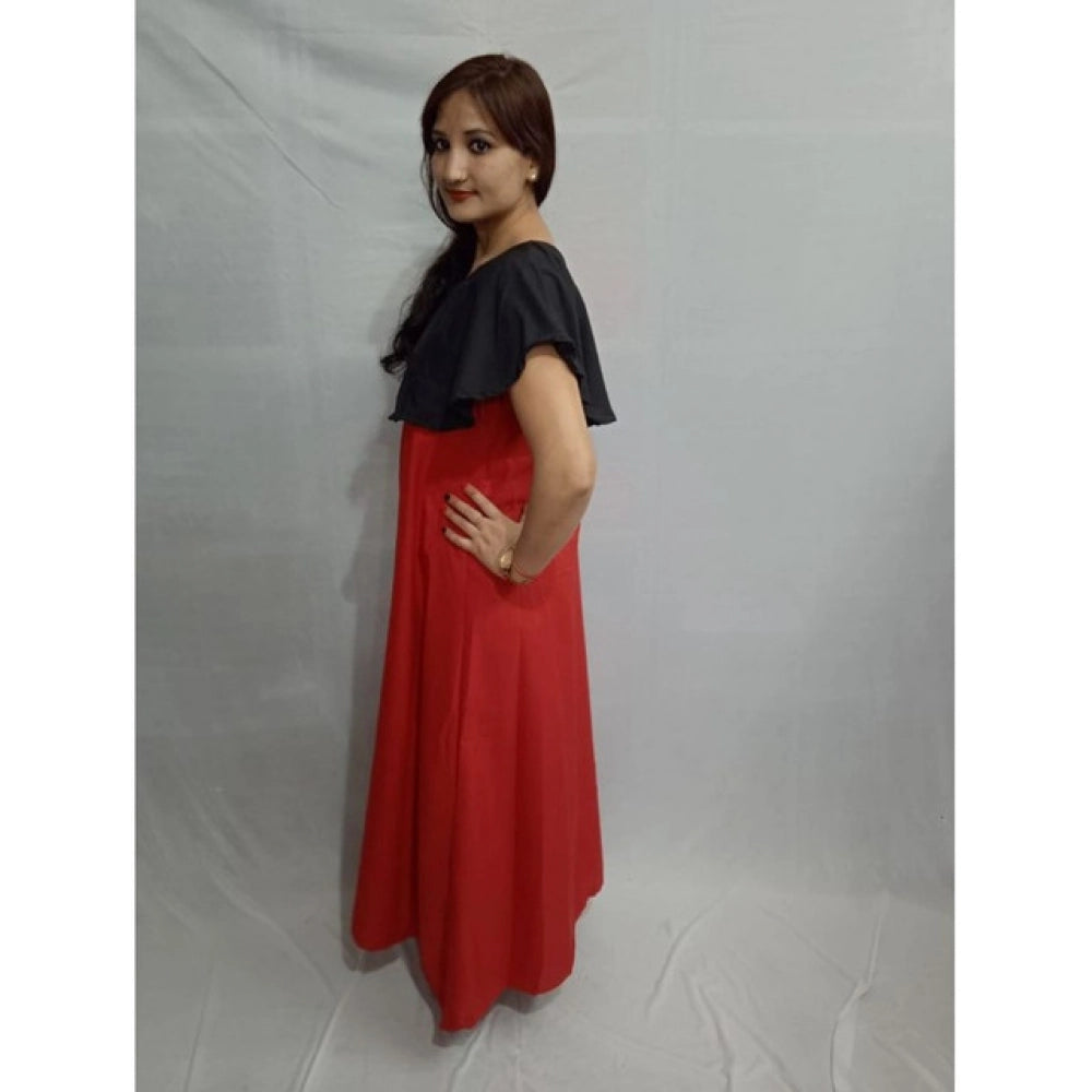 Amfyn  Women's Casual Crepe Cape Sleeve Dress (Black)