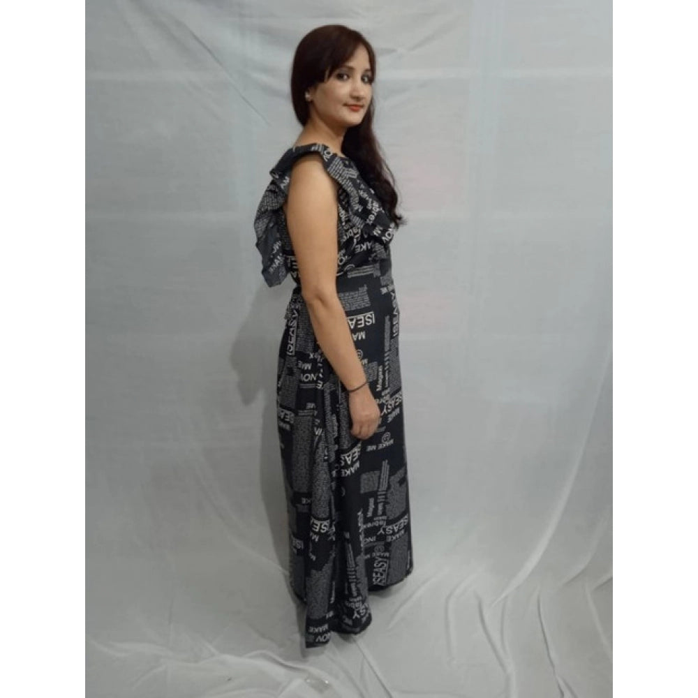 Amfyn  Women's Casual Crepe Sleeveless Dress (Black)