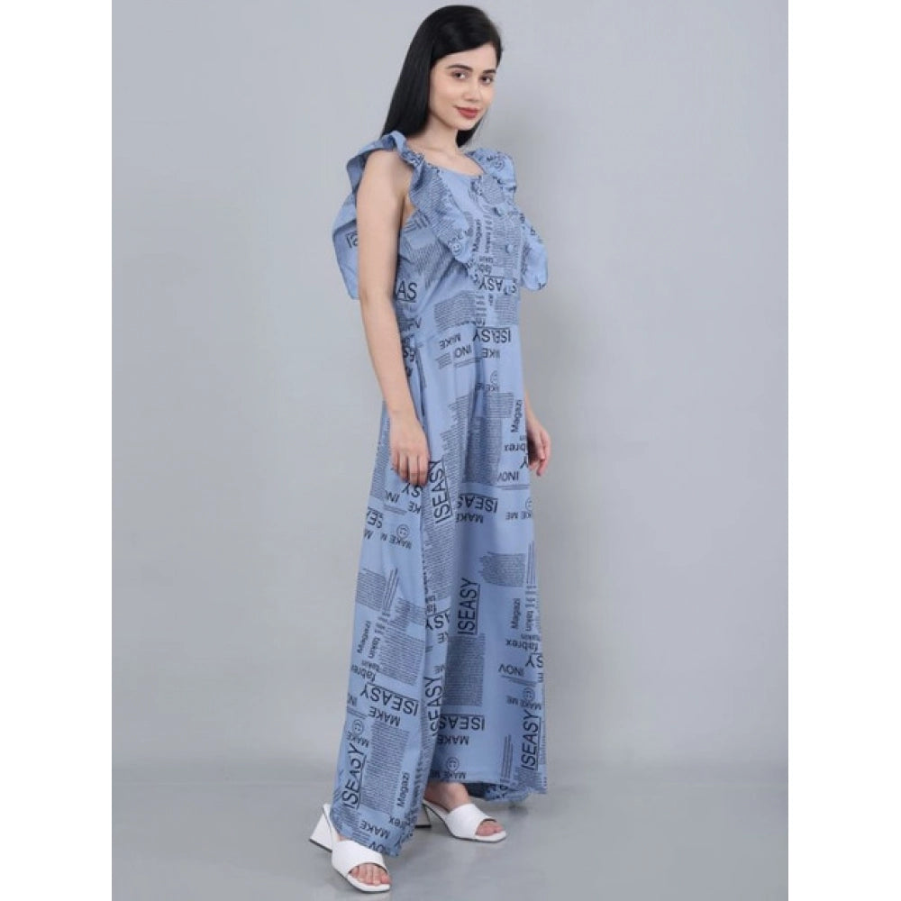 Amfyn  Women's Casual Crepe Sleeveless Dress (Grey)