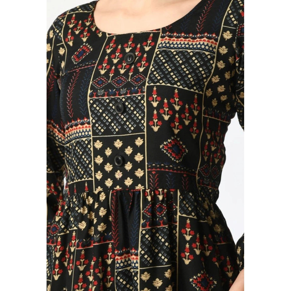 Amfyn  Women's Casual Crepe 3-4th Sleeves Cord Set (Black)