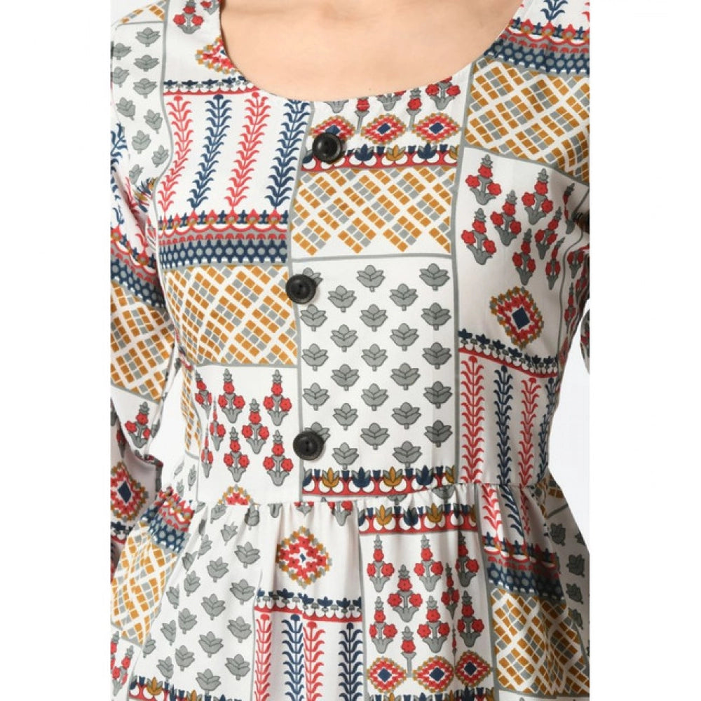 Amfyn  Women's Casual Crepe 3-4th Sleeves Cord Set (White)