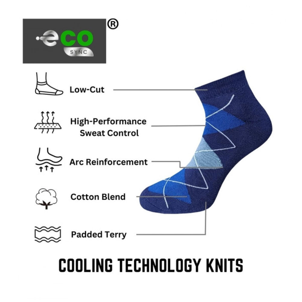 Amfyn  3_Pair Set Unisex Casual Cotton Printed Low Cut Socks (Multicolor)