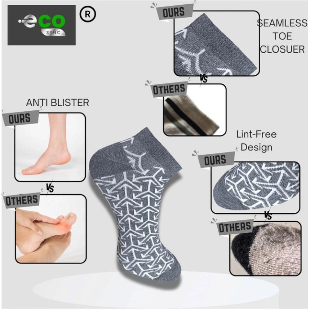 Amfyn  3_Pair Set Unisex Casual Cotton Printed Low Cut Socks (Multicolor)