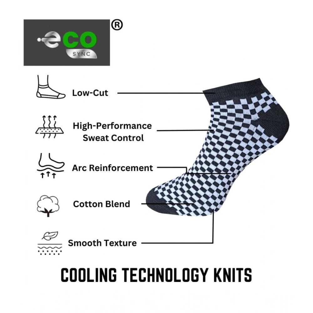 Amfyn  3_Pair Set Unisex Casual Cotton Printed Low Cut Socks (Multicolor)