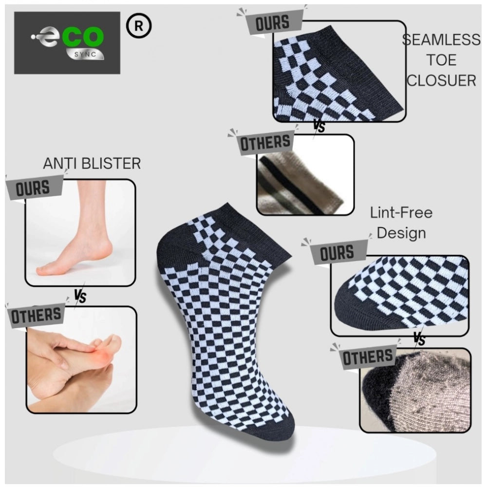 Amfyn  3_Pair Set Unisex Casual Cotton Printed Low Cut Socks (Multicolor)