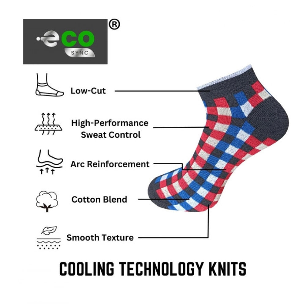 Amfyn  3_Pair Set Unisex Casual Cotton Printed Low Cut Socks (Multicolor)